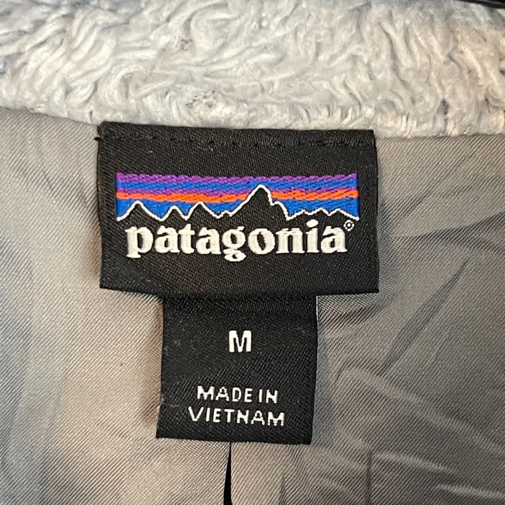 Patagonia‎ Los Gatos Fleece Vest Women Medium Gray Fuzzy Full Zip 25215FA15